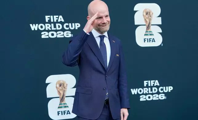 Mattias Grafstrom, the Secretary General of FIFA poses before the World Cup Group A soccer match between Mexico and South Africa in Mexico City, Thursday, June 11, 2026. ((AP Photo/Silvia Izquierdo)
