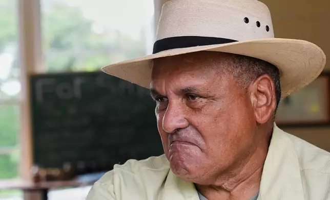 Dennis Dahmer, whose father Vernon Dahmer, Sr. was killed when the Ku Klux Klan firebombed the family home 1966, speaks about seeing his father dying in the hospital, in Hattiesburg, Miss., Wednesday, June 3, 2026. (AP Photo/Gerald Herbert)