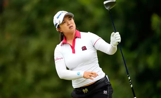 Sei Young Kim, of South Korea, watches her shot on the 12th hole during the first round of the U.S. Women's Open golf tournament Thursday, June 4, 2026, in the Pacific Palisades area of Los Angeles. (AP Photo/Ashley Landis)