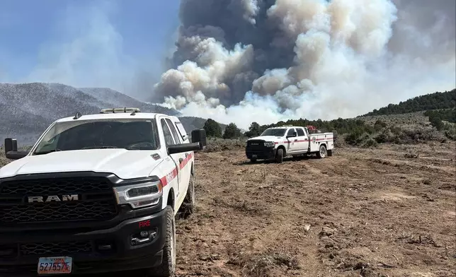 The Iron Fire burns outside near Eureka, Utah, Jun. 20, 2026. (Kelly Wickens/Utah Forestry, Fire State Lands via AP)
