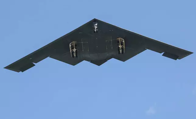 FILE - A B-2 bomber arrives at Whiteman Air Force Base Mo., on June 22, 2025, after returning from a massive strike on Iranian nuclear sites. (AP Photo/David Smith, File)