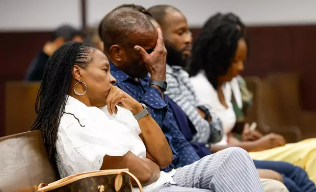 Friends and family members of Terrion Arnold, a Detroit Lions cornerback, listen in during his pretrial detention hearing iat the Hillsborough County Courthouse on Monday, June 29, 2026, in Tampa, Fla. (Jefferee Woo/Tampa Bay Times via AP)