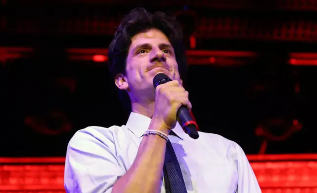 Democratic congressional candidate Jack Schlossberg speaks during an election night watch party Tuesday, June 23, 2026, in New York. (AP Photo/Heather Khalifa)