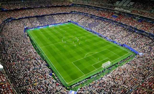 The pitch is seen in this general view during the World Cup Group E soccer match between Germany and Curacao in Houston, Sunday, June 14, 2026. (AP Photo/Michael Wyke)
