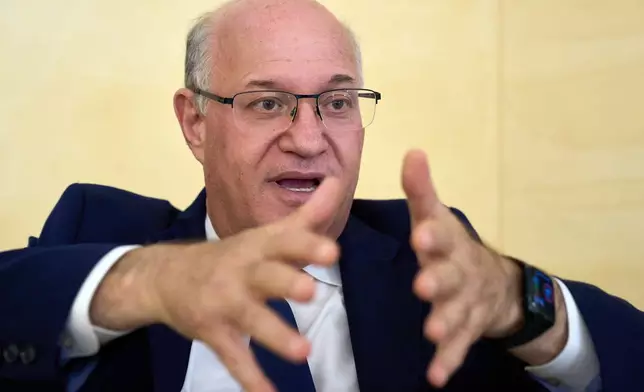 The President of the Inter-American Development Bank Ilan Goldfajn speaks to the Associated Press during an interview in Rome, Thursday, June 18, 2026. (AP Photo/Domenico Stinellis)