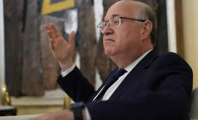 The President of the Inter-American Development Bank Ilan Goldfajn speaks to the Associated Press during an interview in Rome, Thursday, June 18, 2026. (AP Photo/Domenico Stinellis)