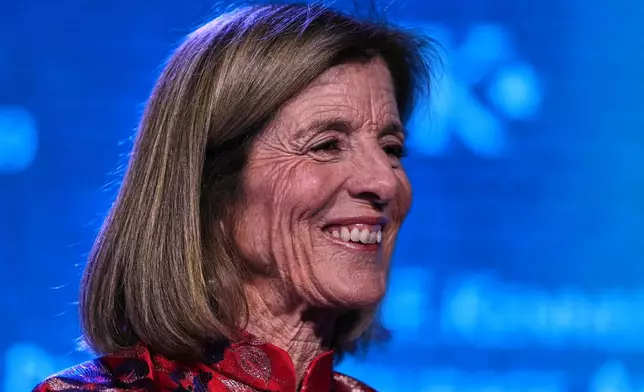Former Ambassador Caroline Kennedy smiles during the Profile in Courage Award ceremony at the John F. Kennedy Presidential Library, Sunday, May 31, 2026, in Boston. (AP Photo/Charles Krupa)