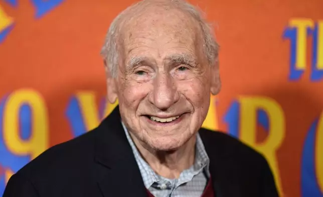 FILE - Mel Brooks arrives at the premiere of "Mel Brooks: The 99 Year Old Man!" in Los Angeles on Jan. 20, 2026. (Photo by Richard Shotwell/Invision/AP, File)