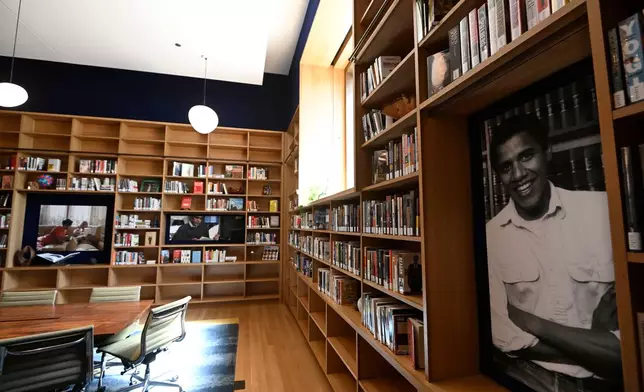 The President's reading room at the Chicago Public Library at the Obama Presidential Center in Chicago, Thursday, May 28, 2026. (AP Photo/Paul Beaty)