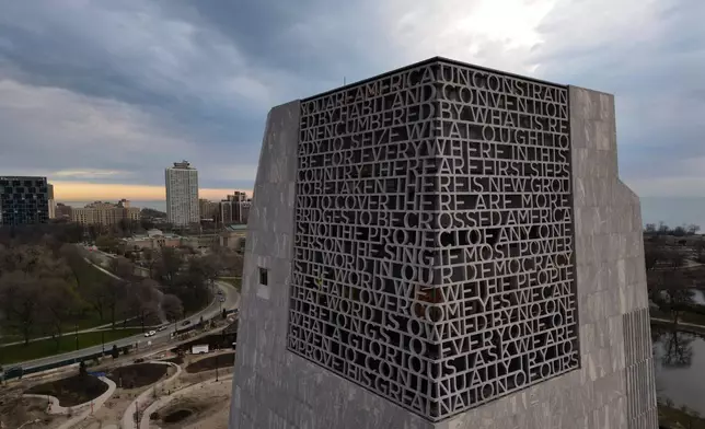The Obama Presidential Center is seen Thursday, April 9, 2026, in Chicago. (AP Photo/Erin Hooley)
