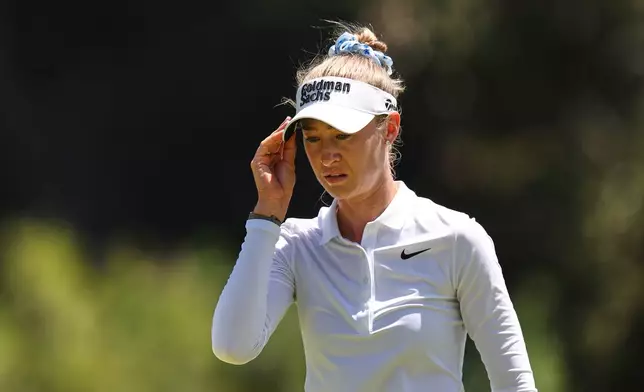 Nelly Korda walks on the eighth green during the final round of the U.S. Women's Open golf tournament Sunday, June 7, 2026, in the Pacific Palisades area of Los Angeles. (AP Photo/Jessie Alcheh)