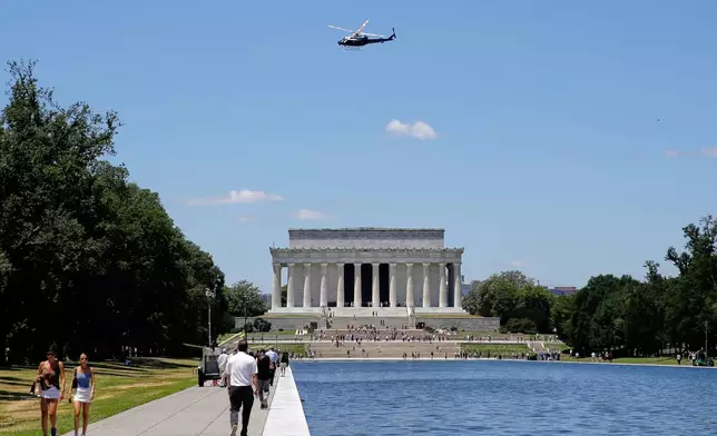 The Lincoln Memorial and the Reflecting Pool are seen, Wednesday, June 24, 2026, in Washington. (AP Photo/Rahmat Gul)