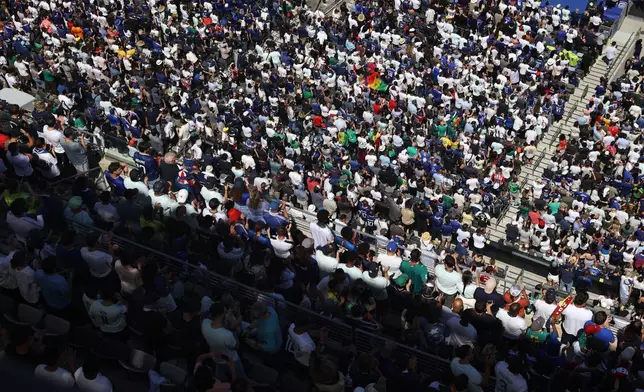 Full stands are shown during the World Cup Group I soccer match between France and Senegal in East Rutherford, N.J., near New York, Tuesday, June 16, 2026. (AP Photo/Pamela Smith)