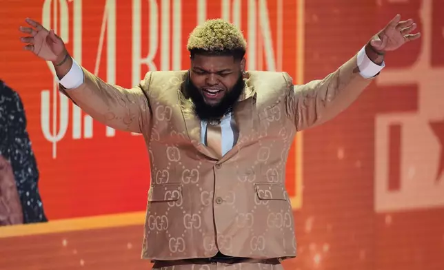 Host Druski speaks during the BET Awards on Sunday, June 28, 2026, at the Peacock Theater in Los Angeles. (AP Photo/John Locher)