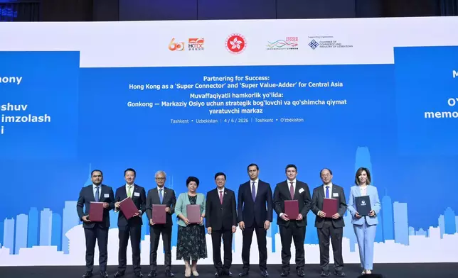 Speech by CE at "Partnering for Success - Hong Kong as a 'Super Connector' and 'Super Value-Adder' for Central Asia" High-level Business Luncheon in Tashkent  Source: HKSAR Government Press Releases