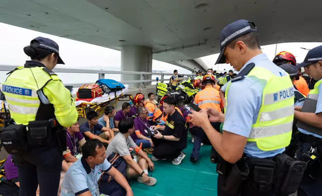 Police conduct inter-departmental major incident exercise on Hong Kong-Zhuhai-Macao Bridge  Source: HKSAR Government Press Releases