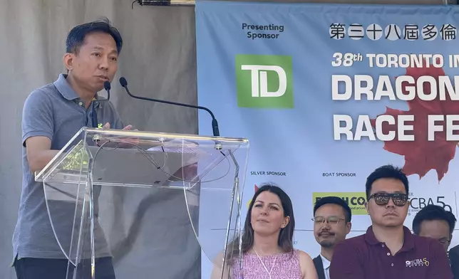 The Director of the Hong Kong Economic and Trade Office (Toronto), Mr Bill Wong, delivers a speech at the opening ceremony of the 38th Toronto International Dragon Boat Festival on the Centre Island in Toronto, Canada, on June 13 (Toronto time). Source: HKSAR Government Press Releases