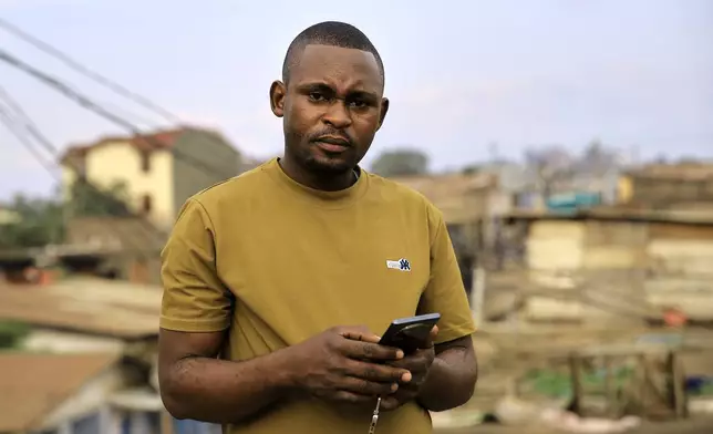 Vianney Kambale Kombi, an Ebola survivor, poses for a photo in Beni, Congo, Sunday, May 31, 2026. (AP Photo/Kitsa Musayi Sebastien)