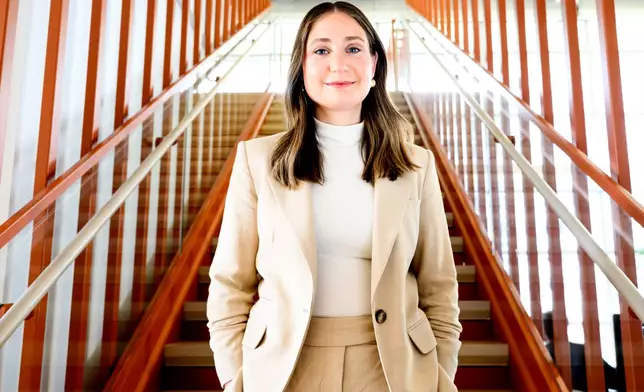 Anthropic co-founder and president Daniela Amodei stands for a portrait at her company's San Francisco headquarters on Friday, May 22, 2026. (AP Photo/Noah Berger)