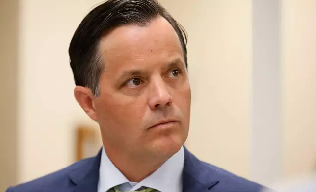 FILE - Oklahoma Secretary of Public Safety Chip Keating attends a news conference, May 7, 2020, in Oklahoma City. (AP Photo/Sue Ogrocki, File)