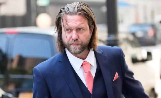 Carl Rinsch leaves a federal courthouse in New York, Monday, June 29, 2026. (AP Photo/Seth Wenig)