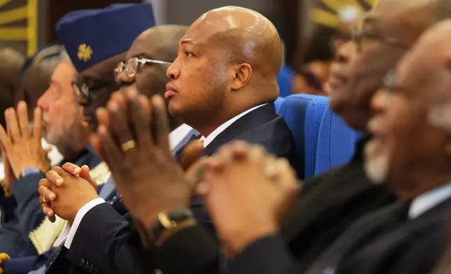 Ghana's Foreign Minister, Samuel Okudzeto Ablakwa, attends the opening of the Slavery Reparations Conference in Accra, Ghana, Wednesday, June 17, 2026. (AP Photo/Reuben Ekow Quansah)