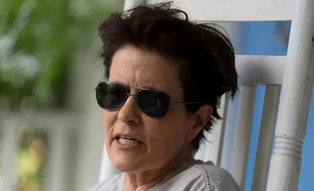Podcaster Kara Swisher speaks during an interview with The Associated Press, Thursday, June 11, 2026, in Washington. (AP Photo/Manuel Balce Ceneta)