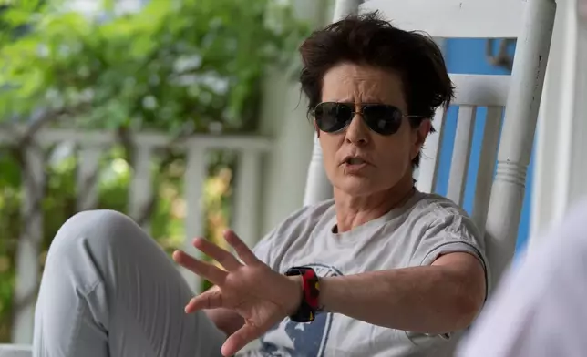 Podcaster Kara Swisher speaks during an interview with The Associated Press, Thursday, June 11, 2026, in Washington. (AP Photo/Manuel Balce Ceneta)