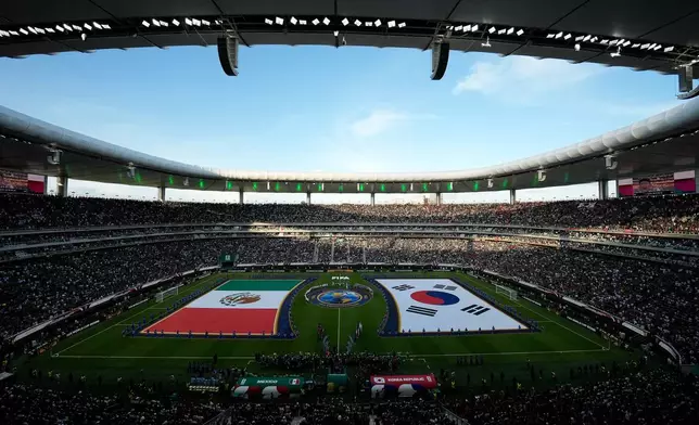 A general view before the World Cup Group A soccer match between Mexico and South Korea in Zapopan, near Guadalajara, Mexico, Thursday, June 18, 2026. (AP Photo/Silvia Izquierdo)