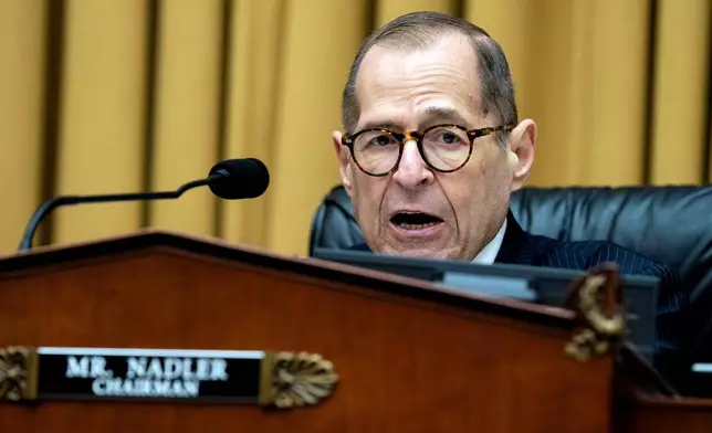 FILE - House Judiciary Committee chairman Rep. Jerry Nadler, D-N.Y., speaks during a hearing with Homeland Security Secretary Alejandro Mayorkas, on Capitol Hill, Thursday, April 28, 2022, in Washington. (AP Photo/Evan Vucci,File)