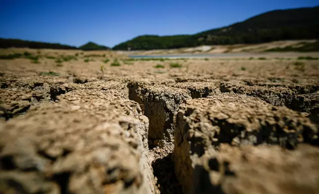 FILE - Fanaco Lake is dry and cracked in Castronovo di Sicilia, central Sicily, Italy, July 17, 2024. (AP Photo/Andrew Medichini, File)