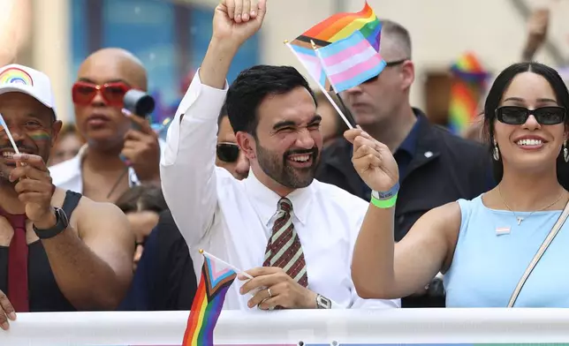 New York City Mayor Zohran Mamdani partakes in the NYC Pride March, Sunday, June 28, 2026 in New York. (AP Photo/Pamela Smith)