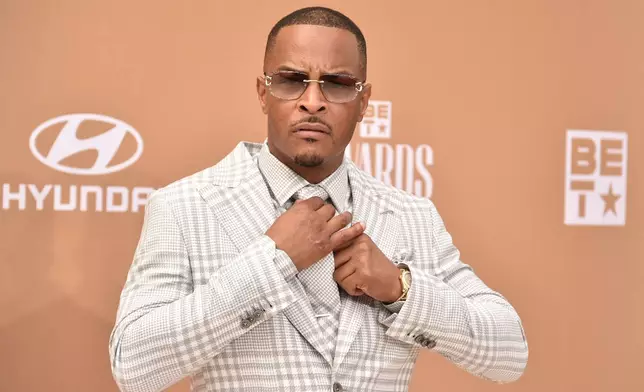 T.I. arrives at the BET Awards on Sunday, June 28, 2026, at the Peacock Theater in Los Angeles. (Photo by Richard Shotwell/Invision/AP)