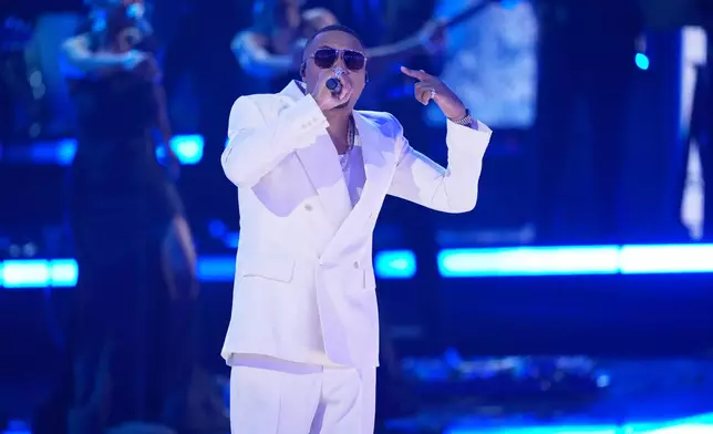 Nas performs during the BET Awards on Sunday, June 28, 2026, at the Peacock Theater in Los Angeles. (AP Photo/John Locher)