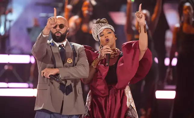Common, left, and Queen Latifah perform during the BET Awards on Sunday, June 28, 2026, at the Peacock Theater in Los Angeles. (AP Photo/John Locher)