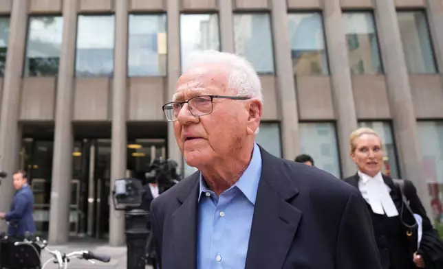 Frank Stronach leaves a Toronto court on Friday, June 19, 2026. (Chris Young /The Canadian Press via AP)