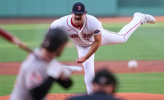 Boston Red Sox's Payton Tolle delivers during the first inning of a baseball game against the Baltimore Orioles, Wednesday, June 3, 2026, in Boston. (AP Photo/Charles Krupa)