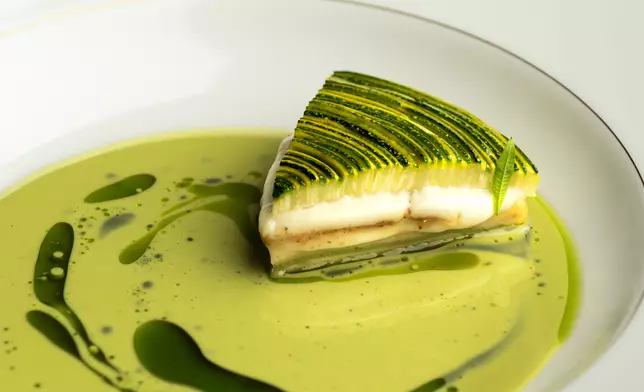 Spring Menu 2026: Rainbow Courgette Filled with Comté Cheese and Walnuts, Accompanied by a Lemon Verbena Beurre Blanc