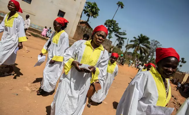 FILE - Faithful leave after Sunday Mass at Mudzi-Maria's Cathedral of Our Lady of Grace in Bunia, Congo, Sunday, May 24, 2026. (AP Photo/Moses Sawasawa, file)