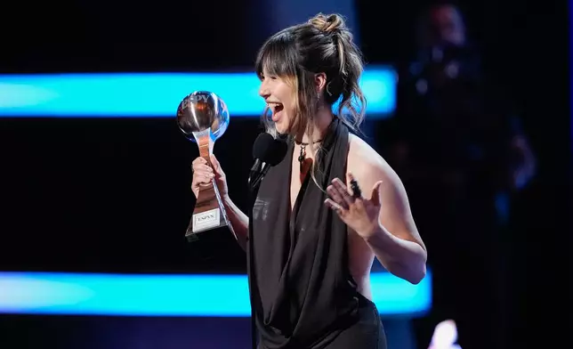 Alysa Liu accepts the award for Best Break Through Athlete at the ESPY Awards in the David H. Koch Theater at Lincoln Center Wednesday, July 15, 2026, in New York. (AP Photo/Frank Franklin II)