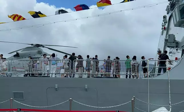 The People's Liberation Army (PLA) Navy's guided-missile destroyer Nanning and frigate Hengyang opened to the public on July 4 for a two-day visitation program at the Ngong Shuen Chau Naval Base. Photo by Bastille Post