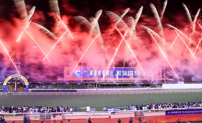 Fireworks light up the sky over Happy Valley as the curtain falls on an extraordinary 2025/26 Hong Kong racing season on Wednesday (15 July). Photo source: HKJC
