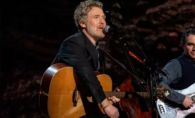 FILE - Grammy-winning Irish singer/songwriter Glen Hansard performs at The Caverns in Pelham, Tenn., on March 29, 2019. (AP Photo/Ron Harris, File)