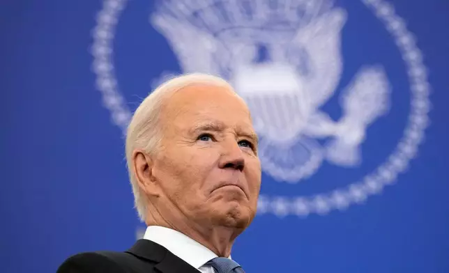 FILE - President Joe Biden waits to speak about foreign policy at the State Department in Washington, Jan. 13, 2025. (AP Photo/Susan Walsh, File)