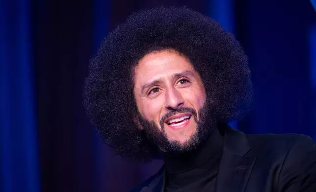 Colin Kaepernick speaks at the ACLU's 2026 Biennial Leadership Conference, Friday, July 24, 2026, in Washington. (AP Photo/Kevin Wolf)