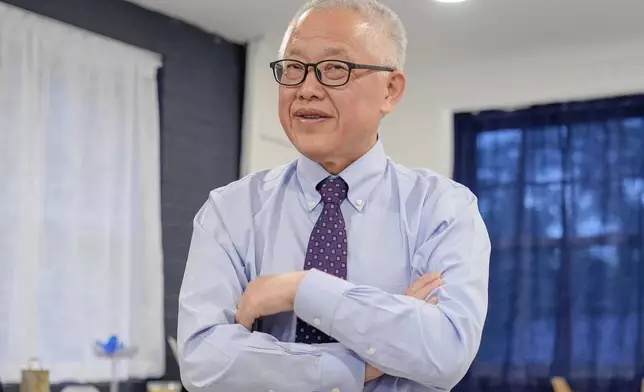 Chinese pastor Ezra Jin Mingri talks after an interview with The Associated Press in Maryland, Wednesday, July 22, 2026 . (AP Photo/Mariam Zuhaib)