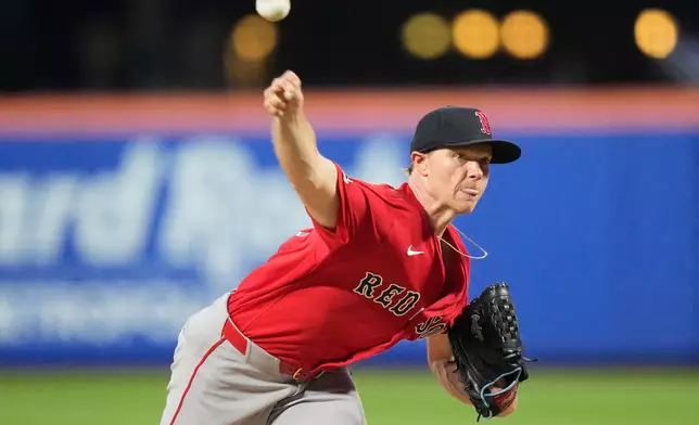 Boston Red Sox's Sonny Gray pitches during the second inning of a baseball game against the New York Mets Friday, July 10, 2026, in New York. (AP Photo/Frank Franklin II)