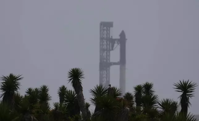 SpaceX's mega rocket Starship stands ready but was aborted before liftoff, in Starbase, Texas, Thursday, July 16, 2026. (AP Photo/Eric Gay)