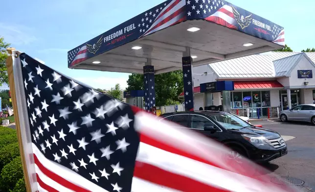 Shown is a Freedom Fuel Network gas station in Dresher, Pa., Friday, July 10, 2026. (AP Photo/Matt Rourke)