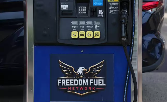 Shown is a Freedom Fuel Network gas station in Dresher, Pa., Friday, July 10, 2026. (AP Photo/Matt Rourke)
